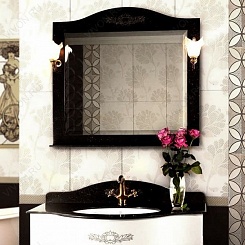Водолей Зеркало для ванной "Виктория 120" черное – фотография-4