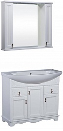 Bas Мебель для ванной Варна 105 белый, глухие дверцы, зеркало-шкаф – фотография-1