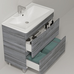 Водолей Мебель для ванной Adel 90 лиственница структурная контрастно-серая – фотография-3
