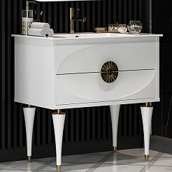 Opadiris Мебель для ванной Ибица 90 белая/золото – фотография-5
