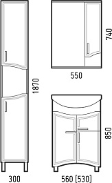 Corozo Мебель для ванной Креста 55 Z1 new – фотография-6