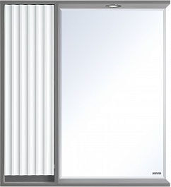 Brevita Зеркальный шкаф Balaton 75 L серый/белый – фотография-1