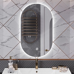 Opadiris Мебель для ванной Ибица 120 с овальным зеркалом подвесная белая/золото – фотография-10
