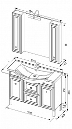 Aquanet Мебель для ванной "Стайл 105" с ящиками (181587) – фотография-5