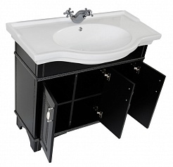 Aquanet Мебель для ванной Валенса 100 черный краколет/серебро (180455) – фотография-3