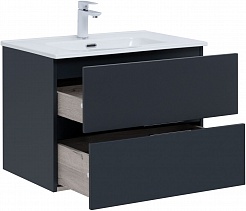 Aquanet Мебель для ванной Алвита New 70 2 ящика подвесная антрацит матовая – фотография-8