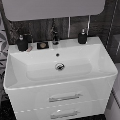 Opadiris Мебель для ванной Арабеско 80 с зеркалом подвесная белая – фотография-5