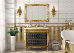 Misty Мебель для ванной Bogema 100 черная кожа/золото – фотография-4