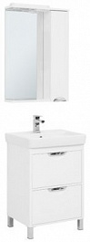 Aquanet Комплект мебели Гретта 60 new 2 ящика, белый – фотография-1
