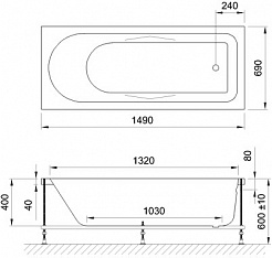 BellSan Акриловая ванна Тора 150x70 с гидромассажем – фотография-4