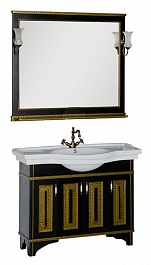Aquanet Мебель для ванной Валенса 110 черный краколет/золото (180449) – фотография-1