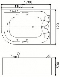 WeltWasser Акриловая ванна WW HB Dummer 170x120 WT с гидромассажем – фотография-3