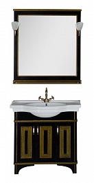 Aquanet Мебель для ванной Валенса 90 черный краколет/золото (180242) – фотография-3
