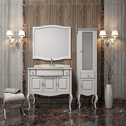 Opadiris Мебель для ванной Лаура 100 белая, мраморная столешница – фотография-4