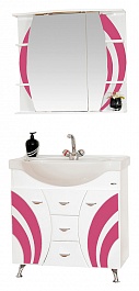 Misty Мебель для ванной Каролина 80 R розовое стекло – фотография-1