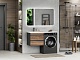 Misty Мебель для ванной Коломбо 120 L подвесная под стиральную машину дуб галифакс/антрацит – фотография-16