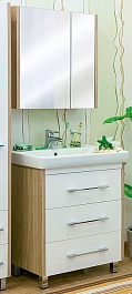 Sanflor Мебель для ванной Ларго 80 L вяз швейцарский, белая – фотография-1
