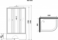 Niagara Душевая кабина E120/80/40L/TN – фотография-12