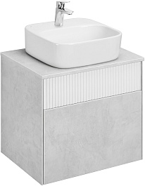 Акватон Мебель для ванной Марбл 60 Одри Soft подвесная слэйт/белая матовая – фотография-6