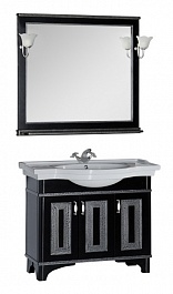 Aquanet Мебель для ванной Валенса 100 черный краколет/серебро (180455) – фотография-1