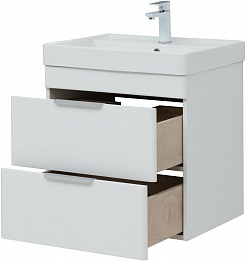 Aquanet Мебель для ванной Ирис New 60 2 ящика подвесная белая глянцевая – фотография-10