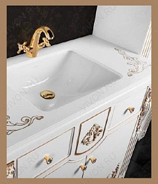 Водолей Мебель для ванной "Версаль 105" белая/золото – фотография-3