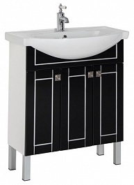 Aquanet Мебель для ванной "Честер 75" черный/серебро – фотография-8