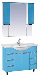 Misty Мебель для ванной Жасмин 105 голубая, эмаль – фотография-1