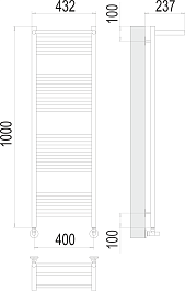 Terminus Полотенцесушитель водяной Аврора П20 400x1000 с полкой хром – фотография-3