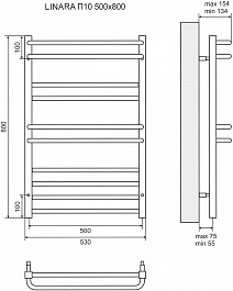 Lemark Полотенцесушитель водяной Linara П10 500x800 хром – фотография-5