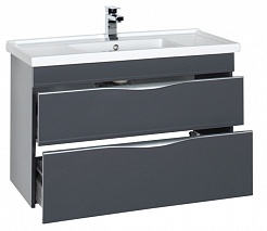 Aquanet Мебель для ванной "Эвора 100" серый антрацит – фотография-11