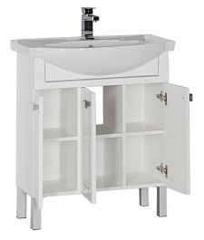 Aquanet Мебель для ванной "Честер 75" белый/серебро – фотография-7