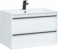 Aquanet Мебель для ванной Lino 80 подвесная белая матовая – фотография-2