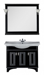 Aquanet Мебель для ванной Валенса 100 черный краколет/серебро (180455) – фотография-7