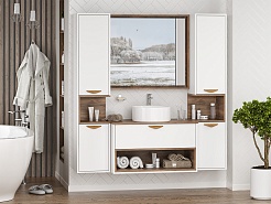 Brevita Мебель для ванной Bergen 90 подвесная дуб галифакс олово/белая – фотография-2