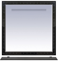 Misty Зеркало с полочкой Bella 105 черное с кристаллами – фотография-1