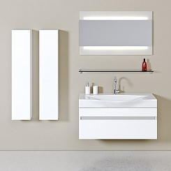 Aqwella Мебель для ванной Бергамо 100 подвесная белая – фотография-1