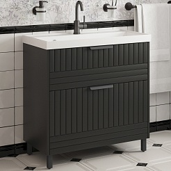 Corozo Мебель для ванной Терра 80 Фостер графит матовый – фотография-6