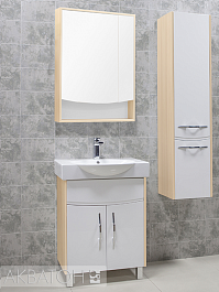 Акватон Зеркало-шкаф для ванной "Инфинити 65" ясень коимбра – фотография-2