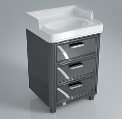 Kerama Marazzi Мебель для ванной Pompei 60, 3 ящика, черная – фотография-2