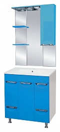 Misty Мебель для ванной Кристи 75 R голубая, с б/к – фотография-1