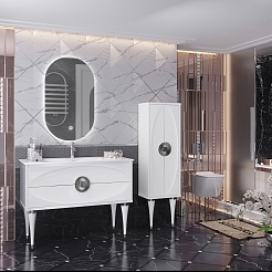 Opadiris Мебель для ванной Ибица 120 с овальным зеркалом белая/хром – фотография-3