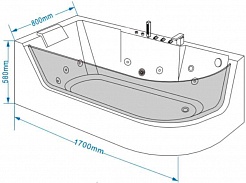 Grossman Акриловая ванна GR-17000-1L 170x80 с гидромассажем – фотография-7