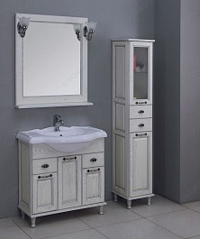 Акватон Мебель для ванной "Жерона 85" белое серебро – фотография-2
