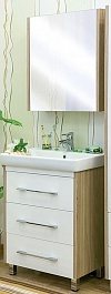 Sanflor Мебель для ванной Ларго 80 R Q 80 вяз швейцарский, белая – фотография-1