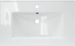 СанТа Мебель для ванной Сатурн 75 подвесная белая/дуб австрийский – фотография-10