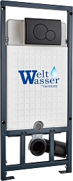 WeltWasser Инсталляция для унитаза Marberg 507 RD BL с черной матовой клавишей смыва – фотография-1