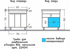 СанТа Мебель для ванной Лондон 80 3 дверцы белая – фотография-11