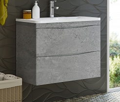 Misty Мебель для ванной Атлантик 100 2 ящика подвесная серый камень – фотография-2