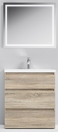Am.Pm Мебель для ванной Gem S 75 светлый дуб, напольная, с 3 ящиками – фотография-1